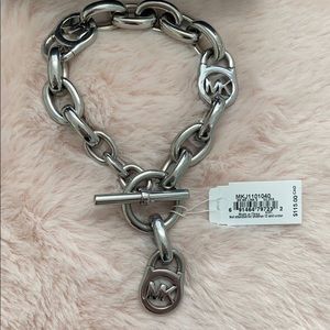 Authentic Michael Kors logo-lock charm bracelet